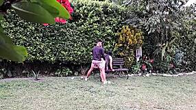 Chatting with this lovely mature woman in the garden