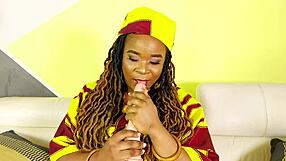 Africká BBW cukrová mama berie veľký kokot v divokej doggystyle akcii