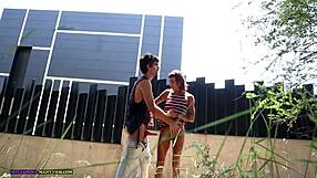 finding a spot to fuck outdoors and cum in mouth