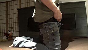 stripping crossdressed in lingerie