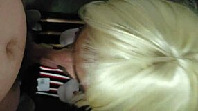 Zoey, the shemale crossdresser, gives a blowjob after work