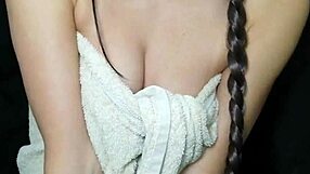 18-19-year-old girl enjoys an oil massage and reaches orgasm