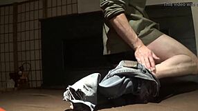 stripping crossdressed in lingerie