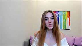 A sexy skinny babe feels excited showing her boobs on webcam.