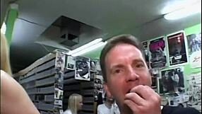 Gwen Diamond with Yummy Tits in Wild Gangbang Fuck at Local Videostore