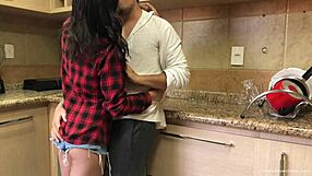 Thin Brunette Girlfriend Interrupted During Muff Diving Fuck