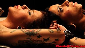 Tied Lesbian Lovers Clamped