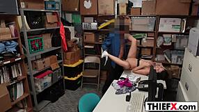 Foxy cutie jacker endures hard wiener punishment in the office garage