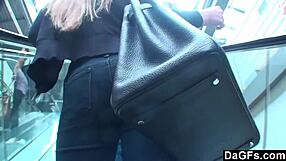 Pleasuring herself at the tanning saloon?