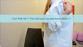 A sexy skinny babe feels excited showing her boobs on webcam.