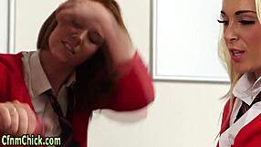 fetish teen says, 'watch me jerk this dork under my skirt'