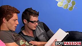 Blowjob and anal action with twinks Alan Parish and Timo Garrett tonight