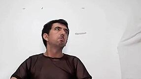 hey, check out this strip tease, ripping off clothes, showing off that huge dick!