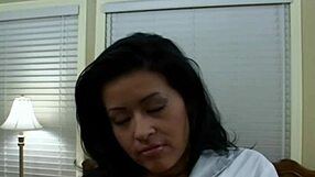 Brunette Slut Licks Her Big Nipples