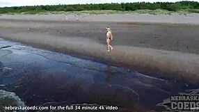 Jesse Empera masturbates nude on public beach