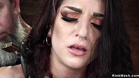 pope whips tied babe in bondage 😈