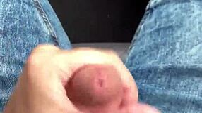 jerking my cock hard in the car