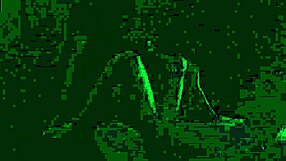 Carrie b explores blacklight sex with small tits