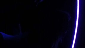 Carrie b explores blacklight sex with small tits