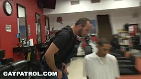 gay patrol busted into the barbershop to shake down a black suspect with force in the hood