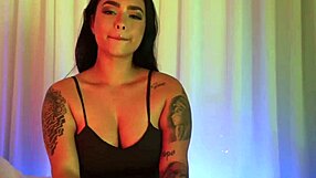 latin girl subtly teases dad's friend while relaxing alone.