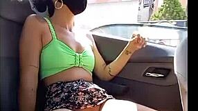 horny wife flashes pussy in public uber ride