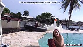 Hardcore bed rocking playfellows love intense threesome action