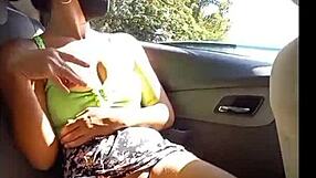 horny wife flashes pussy in public uber ride