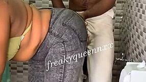 Husband says, 'I'm quenching my thirst with stepdaughter's pussy in the bathroom, her big black monster cock filling me up.'