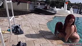 Hardcore bed rocking playfellows love intense threesome action