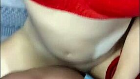Blonde Teen Moaning in Red Lingerie