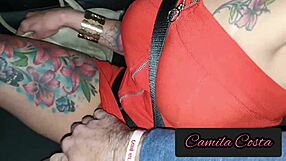 Married man gives blonde a ride to motel for fun.