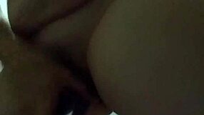 Dirty slut masturbates with dildo! Hairy pussy gets toyed hard