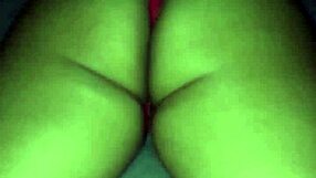 Latina wife's juicy pussy and ass in red thong