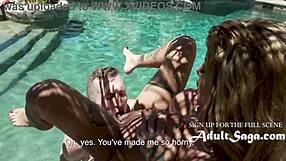 Slutty sister-in-law bends over for taboo fucking by the pool, fingering and deepthroating my cock