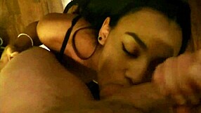 Ebony Beauty Teasingly Sucks A White Shaft In Amateur Scene