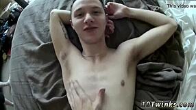 young twink kisses and gets bareback gay sex
