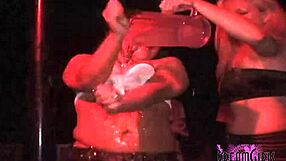 Super hot college girls strip naked in public game to win