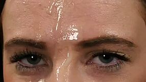 Hot Centerfold Gets Jizz Shot on Her Face Swallowing All the Cum!