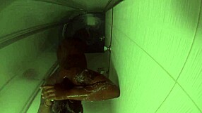 guy takes a relaxing shower with african amateurs