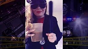 Trying on my police costume for roleplay