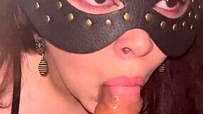 latina teen sucks and gets cum on tits