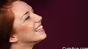 Hot Centerfold Gets Jizz Shot on Her Face Swallowing All the Cum!