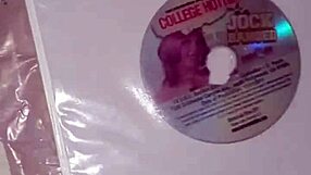 Clear overlay binder as latex for college tribute. Neutral college porn scene.