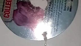 Clear overlay binder as latex for college tribute. Neutral college porn scene.