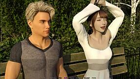 Lena dates on beach, receives handjob on shaved pussy.