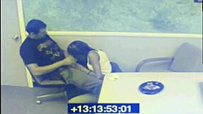 Watch this black babe blow a dick while waiting, caught on CCTV