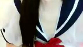 asian girl shows off sexy body