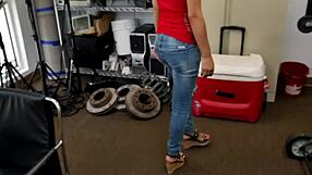 Slutty latina rides casting director's big black cock cowgirl style