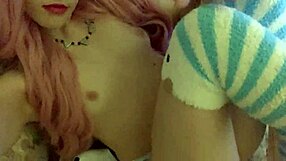 Sexy Gamer Teen Strips in Socks POV